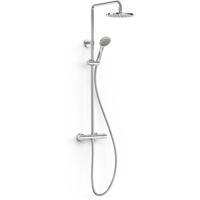 Regendouche set Tres Base Plus | Opbouw | Thermostaatkraan | 2-weg | Rond | Chroom