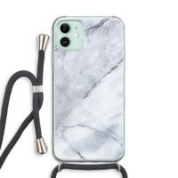 Witte marmer: iPhone 11 Transparant Hoesje met koord