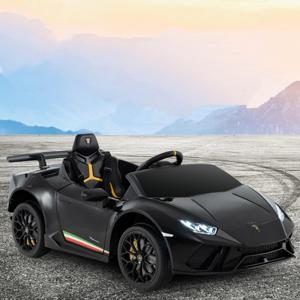 Gelicentieerde Lamborghini Sportauto voor Kinderen Vanaf 3 Jaar 12 V Batterij Afstandsbediening LED-Verlichting Muziek Claxon en Vering
