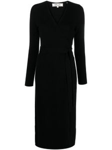 DVF Diane von Furstenberg robe-portefeuille Astrid en laine - Noir