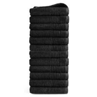 OUTLET BADTEXTIEL - set van 12 - handdoek 50x100 - zwart 650 - thumbnail