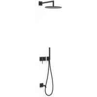 Regendouche set Tres 3V | Inbouw | Mengkraan | 3-weg | Rond | Zwart mat