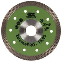 Diamantzaagblad 125mm Tegels Xtremepro Mandrex voor de haakseslijper