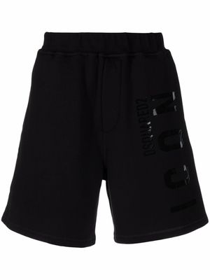 DSQUARED2 short en coton à logo imprimé - Noir