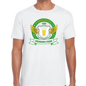 Vrijgezellenfeest groen geel drinking team t-shirt wit heren 2XL  -