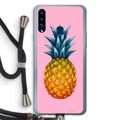 Grote ananas: Samsung Galaxy A20s Transparant Hoesje met koord