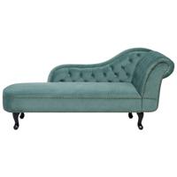 Beliani NIMES - Chaise longue-Groen-Fluweel - thumbnail