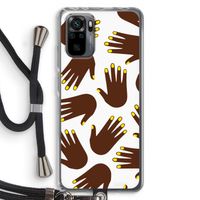 Hands dark: Xiaomi Redmi Note 10 Pro Transparant Hoesje met koord