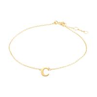 Minimalistische letter armband - 14K GOUD - Goud - C