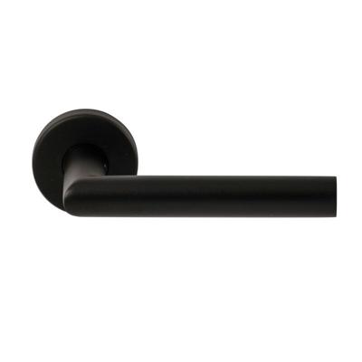 Hardbrass Deurkruk Toledo B op rond rozet - zwart