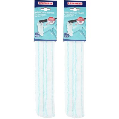 Set van 2x stuks leifheit raamwisser/raamtrekker vervangingsdoek 33 cm
