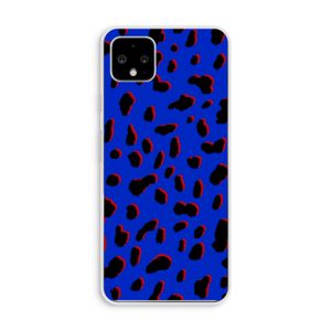Blue Leopard: Pixel 4 XL Transparant Hoesje