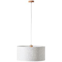 Brilliant Hanglamp Galance hout met witte kap Ø 50cm 99186/75