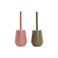 Toiletborstel DKD Home Decor Groen Roze polyestyreen 12 x 12 x 34,5 cm (2 Stuks)
