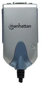 Manhattan 179225 kabeladapter/verloopstukje USB A HD 15 Zwart, Blauw, Zilver