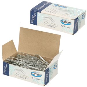 300 stuks grote zilveren paperclips 50 mm