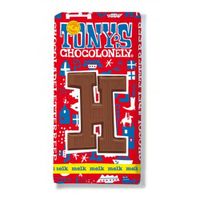 Tony's Chocolonely - Chocoladeletter reep Melk "H" - 180g - thumbnail