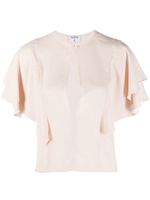 Filippa K blouse volantée à col ouverture goutte d'eau - Rose