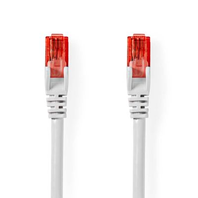 Nedis CCGL85200WT10 Cat6-kabel Rj45 Male Rj45 Male U/utp 1.00 M Rond Pvc Wit Label