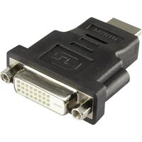 Renkforce RF-4212231 HDMI / DVI Adapter [1x HDMI-stekker - 1x DVI-bus 24+1-polig] Zwart - thumbnail