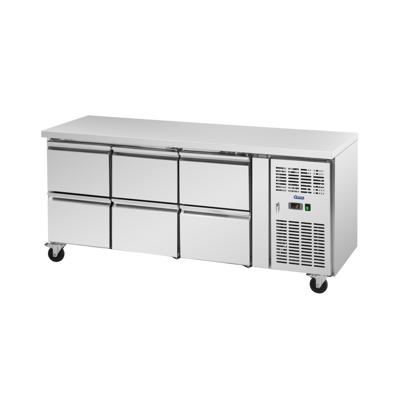 Koeltafel op wielen - 410 l - 6 laden - 179,5 x 70 cm - Klasse B - RVS - Royal Catering