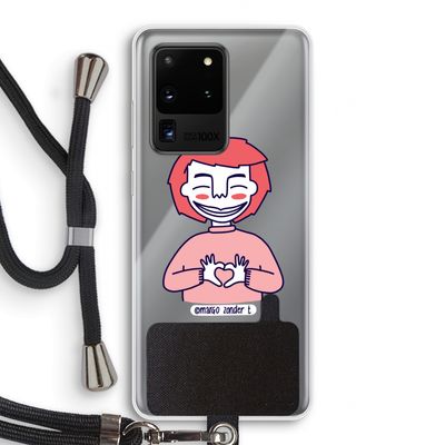 Hartje: Samsung Galaxy S20 Ultra Transparant Hoesje met koord