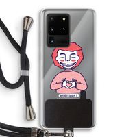 Hartje: Samsung Galaxy S20 Ultra Transparant Hoesje met koord