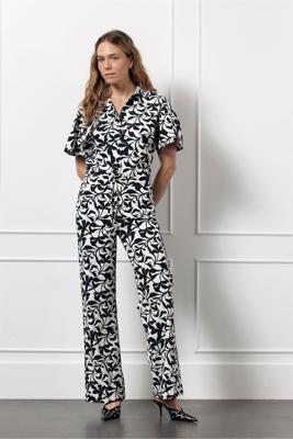 Studio Anneloes Abigail Leafs Trousers 12779 Broek 1469 Kit/dark Blue