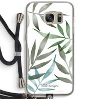 Tropical watercolor leaves: Samsung Galaxy S7 Transparant Hoesje met koord