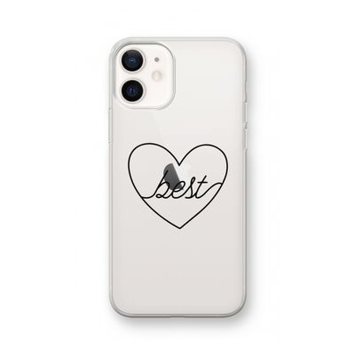 Best heart black: iPhone 12 Transparant Hoesje