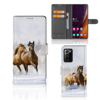 Samsung Galaxy Note20 Ultra Telefoonhoesje met Pasjes Paarden - thumbnail