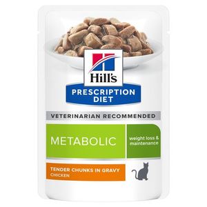 Hill&apos;s Prescription Diet Metabolic Weight Management Kat natvoer met Kip 12x85g maaltijdzakje multipack