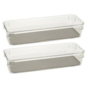 Keuken lade organizer bakje - Set van 2x stuks - 1-vaks - Tidy Smart serie - kunststof - 9 x 23 x 4,