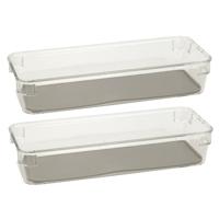 Keuken lade organizer bakje - Set van 2x stuks - 1-vaks - Tidy Smart serie - kunststof - 9 x 23 x 4,