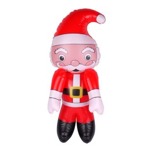 Decoratie kerstman - opblaasbaar - H65 cm - opblaas figuur/pop   -