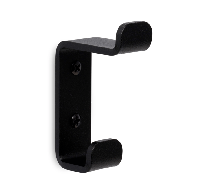 LIROdesign kapstokhaak dubbel zwart - per stuk