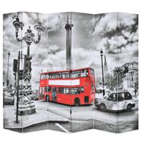 Kamerscherm inklapbaar Londen bus 228x170 cm zwart en wit - thumbnail
