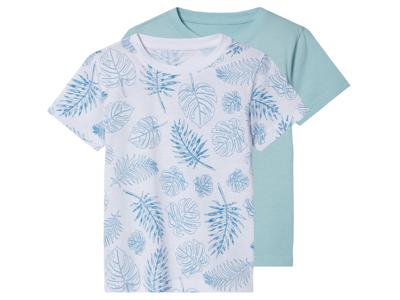 lupilu Set van 2 kinder T-shirts (Wit/blauw, 98/104)