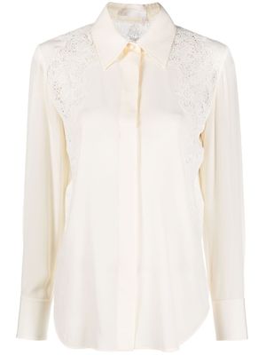 Chloé chemise en soie à détail en guipure - Tons neutres