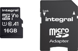 Integral 16GB HIGH SPEED MICROSDHC/XC V10 UHS-I U1 MicroSD