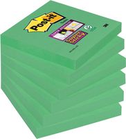 Post-it Super Sticky notes, 90 vel, ft 76 x 76 mm, pak van 6 blokken, groen (clover green)