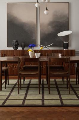 Layered - Vloerkleed Avenue Checked Olive Wool Rug -