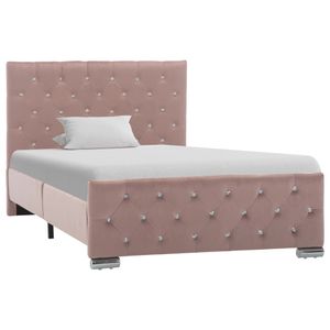 Bedframe stof roze 100x200 cm