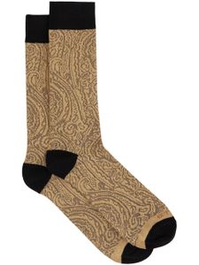 ETRO chaussettes nervurées à motif cachemire - Marron