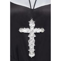 Groot zilveren kruis aan ketting voor Paus/Bisschop/Priester - thumbnail