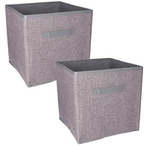 Set van 2x stuks kast opberg/opruim manden grijs 30 x 30 x 30 cm