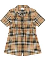 Burberry Kids combishort en coton à motif Vintage Check - Marron - thumbnail