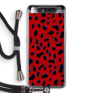 Red Leopard: Samsung Galaxy A80 Transparant Hoesje met koord