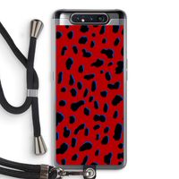 Red Leopard: Samsung Galaxy A80 Transparant Hoesje met koord Red Leopard: Samsung Galaxy A80 Transparant Hoesje met koord