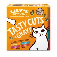 Lily&apos;s Kitchen Cuts in gravy kip, zeevis, kip met zalm, rund natvoer kat 8 x 85 g